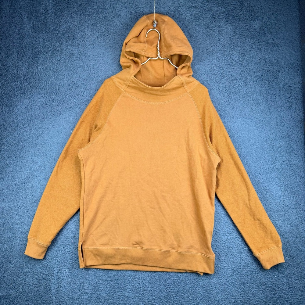 Forever 21 Men Orange Raglan Sleeve Pullover Hoodie Large Sweatshirt